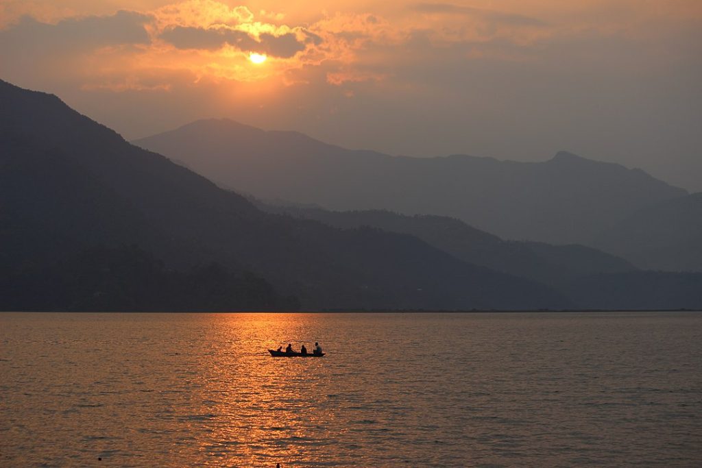 sunset view of Pokhara